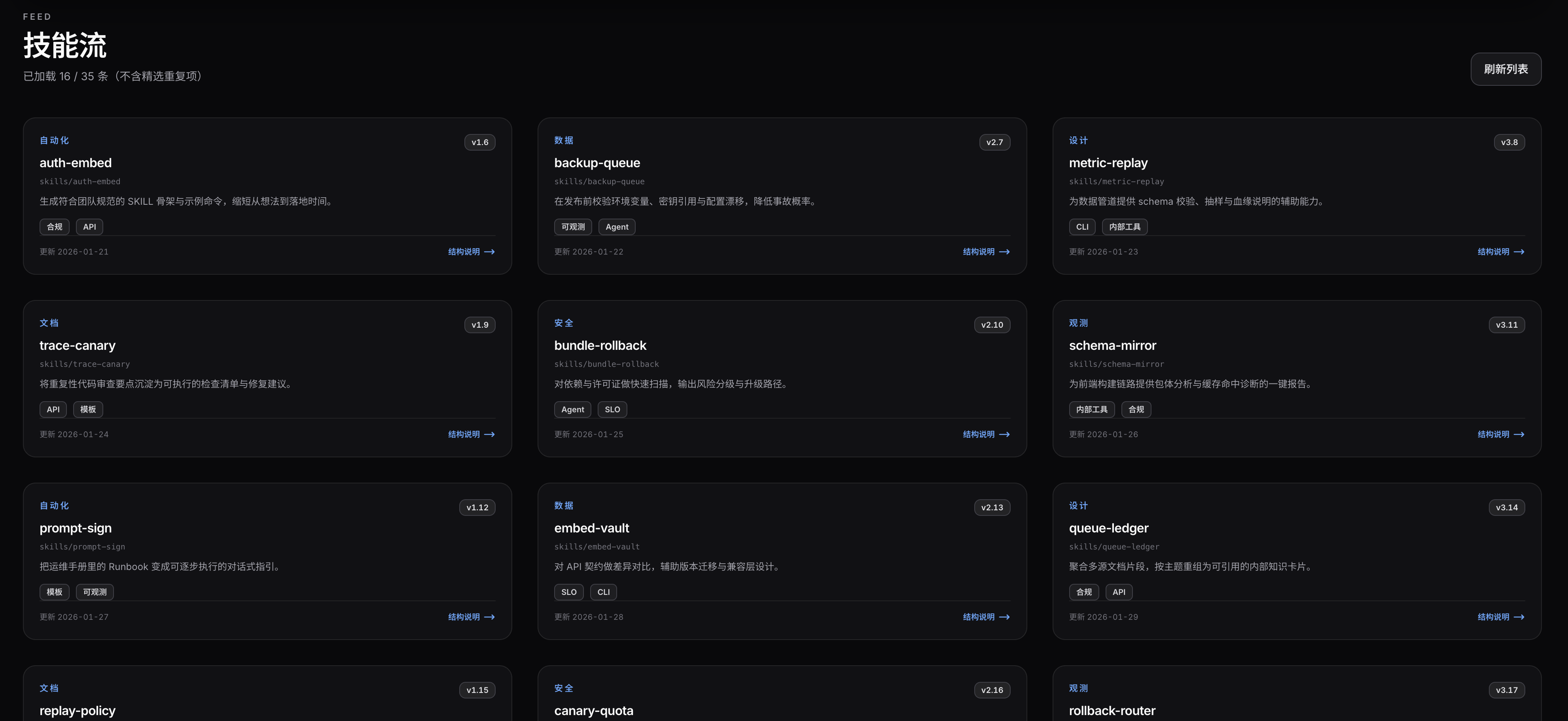 技能流浏览